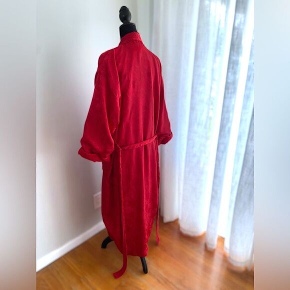 Vintage Gold label Victoria’s Secret robe Deep Scarlet Red Size S - Picture 7 of 16
